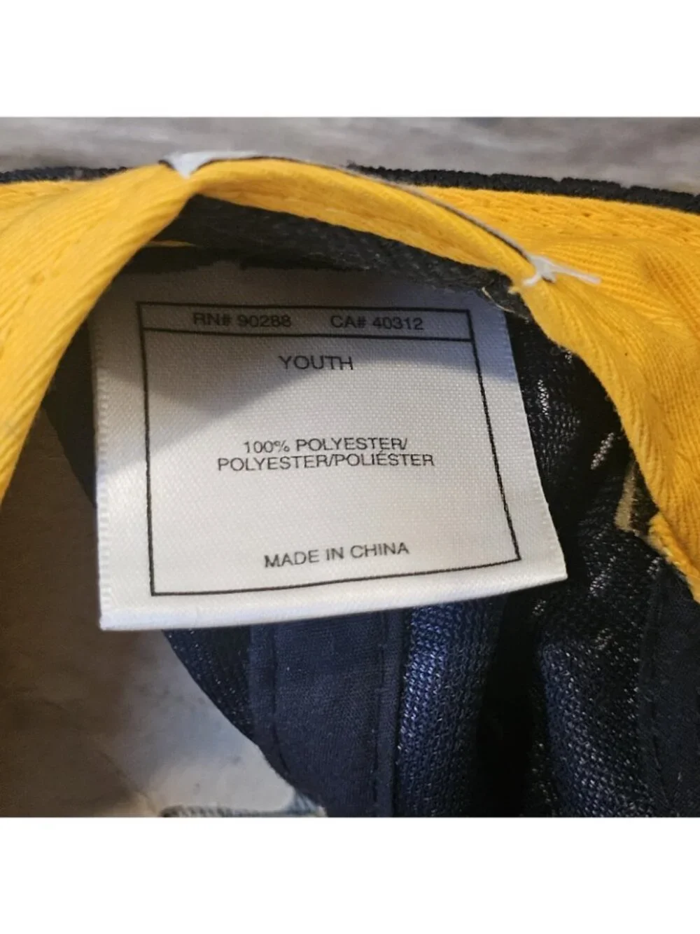 Adidas Youth Hat Cap Navy Blue Yellow Embroidered Logo Mesh Adjustable